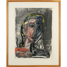 Monoprint "Portrait of a Woman" by Alfred Ortega, Pennsylvania Academy of the Fine Arts (PAFA)