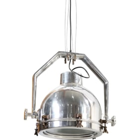 Admiralty Nickelplated and Polished Pendant Lamp