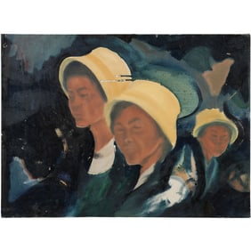 Gerry Morehead (Born 1949) American, Oil Painting "Quint", 1981, Label on Verso
