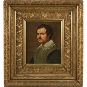 Portrait Of A Young Man OIl Painting Follower Of Diego Velazquez, Fancy 19th C. Gold Frame