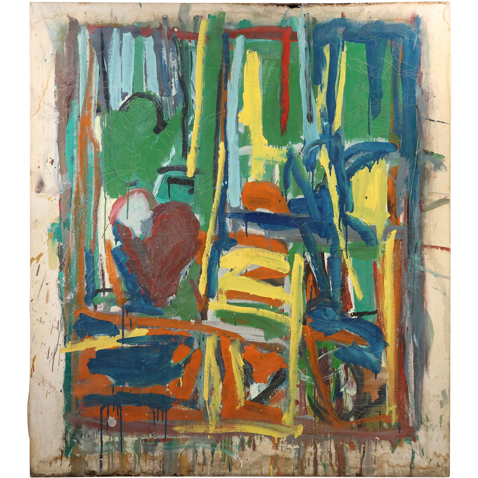 Karl Knaths (1891 - 1971), American, Large Abstract Oil on Canvas Painting, Signed on Verso (1 of 20)