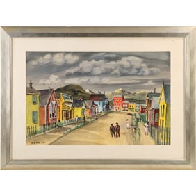 Adolf Arthur Dehn (1895 - 1968) American, Watercolor Painting "Colorado Town" Signed Dated 1946