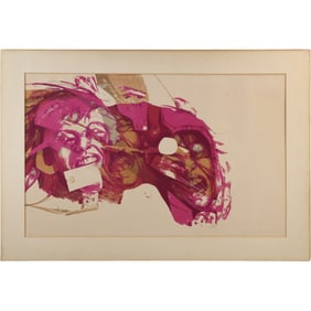 Romas Viesulas, Titled "Yonkers" #4/15, Color Lithograph, Faces, Pencil Signed