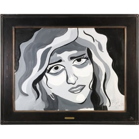 Heather Clark, Oil on Canvas Painting Portrait "First Glance at Grace", Framed 40 in. x 50 in.