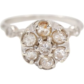 Platinum Band and The Crown is All 14K Gold Diamond Engagement Ring Size 6.75, 2.7 dwt.