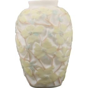 Phoenix Consolidated Glass Dogwood Vase 11 inches height x 6 inches wide