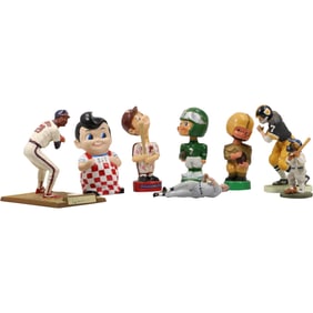 8 Assorted Vintage Sports Figures including Bobbleheads - See Pictures