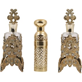 Pair Vintage Perfume & Lotion Bottles ; Guerlain Perfume Bottle