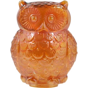 Vintage Fenton Marigold Carnival Glass OWL Figure Statue 8.5 in. height x 5.5 in. wide
