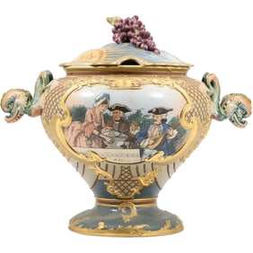 Antique Ornate Villeroy & Boch Mettlach Tureen with Classical Scene , Cover "As-Is"