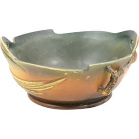 Roseville Brown Pine Cone Bowl 321-9 ; 9.5 inches diameter