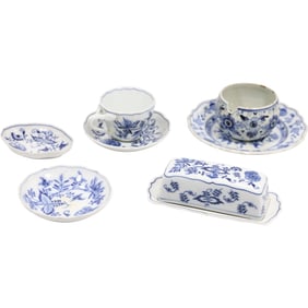 Estate Grouping of Blue and White Porcelain "Blue Onion" - See Pictures