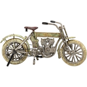 diecast or cast iron replica of a vintage Harley-Davidson motorcycle, 1909 Twin 5D V-Twin