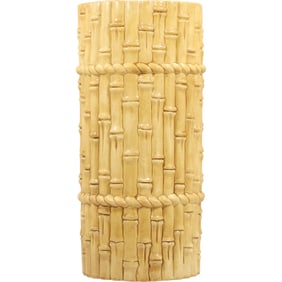 vintage ceramic "Bamboo Pattern" umbrella stand / Floor Vase 17.5 in. height x 8 in. wide
