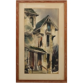 Henry Waltermar Doane (1905 - 2002) American, Watercolor Painting Urban Landscape, Signed