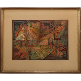 Emil Bisttram; 20thC. American Modernist Watercolor Signed
