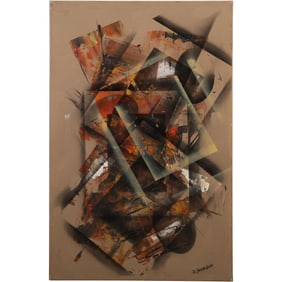 Dennis Sakelson, 20th C. American, Oil on Canvas Painting Abstract, Signed and Framed
