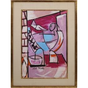 Karl Knaths; 20thC. American Modernist Mixed Media Signed