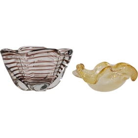 2 Murano Art Glass Bowls attributed to Barbini
