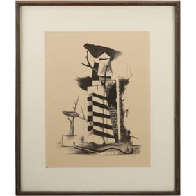 Karl Fortess; 20thC. American Modernist Lithograph Signed