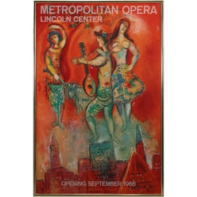 Poster: Metropolitan Opera at Lincoln Center, MARC CHAGALL, Opening 1966, Framed
