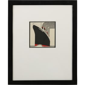 Framed print titled "SS Normandie" designed by Frances Butler for Strömma Sweden.
