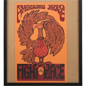 protest poster from the Vietnam War era, "AMERICANS ARISE" and "FIGHT FOR PEACE."