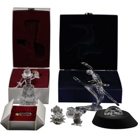 Estate Grouping of 8 Assorted Swarovski Crystal Glass Amimals and Figures - See Pictures