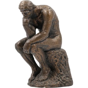 "The Thinker," after French artist Auguste Rodin, Austin Productions, Hard Composition 9 in. h.