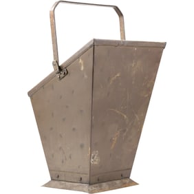 Vintage Arts and Crafts Metal Coal Bucket with Handle 17.5 in. height x 12 in. wide
