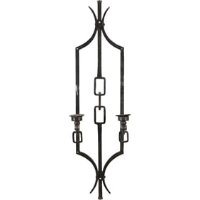 American Gothic Wrought Iron Double Candlelight Wall Sconce