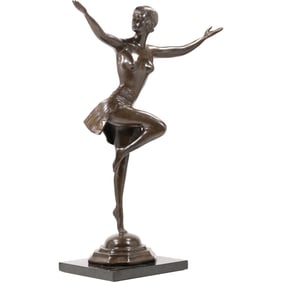 Large Cabaret Dancer, Bronze Sculpture, Sigmned LEMUS Numbered 92/500, 25 inches height