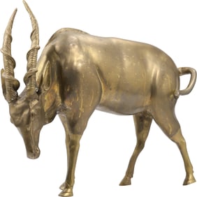 Bronze Antelope Statue 14.5 inches height , Good Original Patina