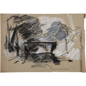 Robert Angeloch, Graphite Modernism Drawing Cabin in Woodland, Unsigned.