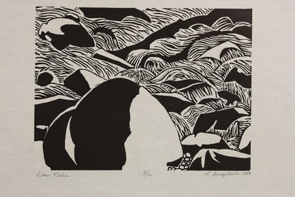 Robert Angeloch 1922-2011, Woodcut, Signed, Dated 1988 "Low Tide", #8/10