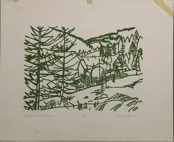 Robert Angeloch 1922-2011, Lithograph on Paper, "Austrian Landscape", #3/5, P#36