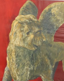 Robert Angeloch 1922-2011, Oil Painting on Paper, Signed, Griffin