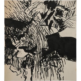 Robert Angeloch, Unsigned, Ink Drawing on Paper, Landscape