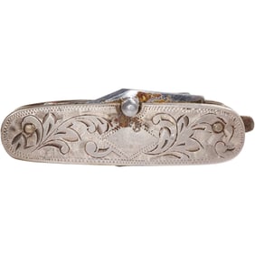 Sterling Silver Victorian Ladies Pocket Knife 2 1/4 in. x 3 1/4 in.