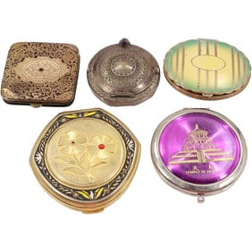 5 Assorted Vintage Compacts - Nice Selection - See Pictures