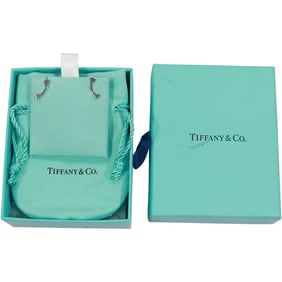 TIFFANY & CO .925 Sterling Silver Italy "T" Earrings with Pouch and Original Box 5/8 in. x 1/8 in.