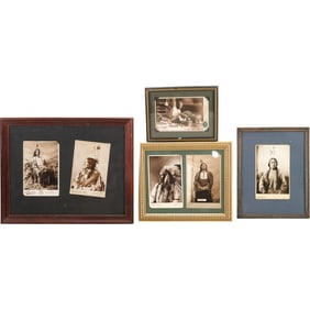 4 Framed Native American Indian Portrait Prints , 2, 2; 1 and 1