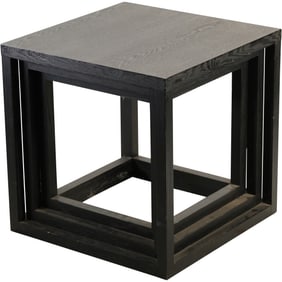 Mid-Century Modern Ebonized Wood Cube Table