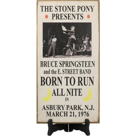 Novelty Printed Wood Sign: The Stone Pony Presents Bruce Springsteen Asbury Park 1976