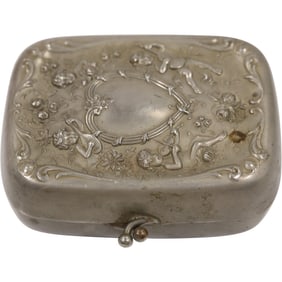 Derby Silver Co, Pat'd May 4, 1907, Purse with Putti and Cupids in Relief
