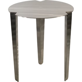 Modern Design Polished Steel 3-Legged Occasional Stand 20 in. height x 18 in. dia. top