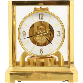 Jaeger Le Coultre ATMOS Clock, Brass and Glass, Fifteen Jewels, 9.5 inches height