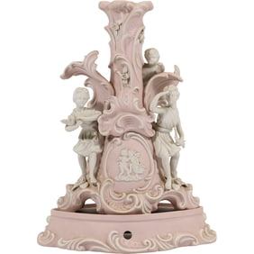 Capodimonte-style Porcelain Lamp Base with Classical Figures 13.5 inches height x 6 in. wide