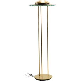 Vintage Brass & Glass "Saucer" Floor Lamp by Robert Sonneman 45 in. height x 17 in. wide