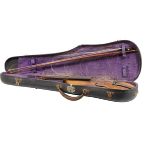 Antique Violin and Bow with Case, LEIPZIG Germany, Copy Stradivarius - See Pictures